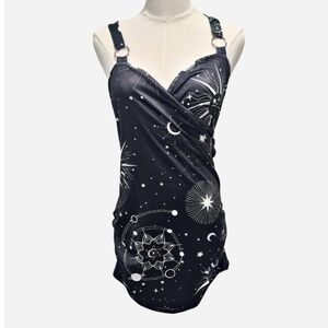 NWT Black Celestial Print Mini Dress